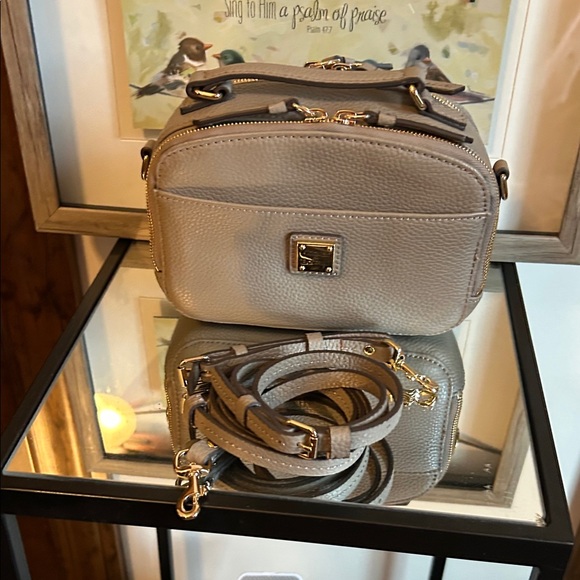Dooney & Bourke Handbags - Dooney & Bourke Taupe Leather Crossbody Bag